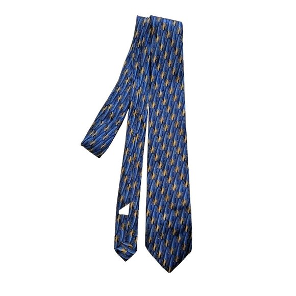 Christian Dior Tie Jeune Homme Mens Designer Blue Abstract  3 X 50 Skinny - Picture 2 of 7